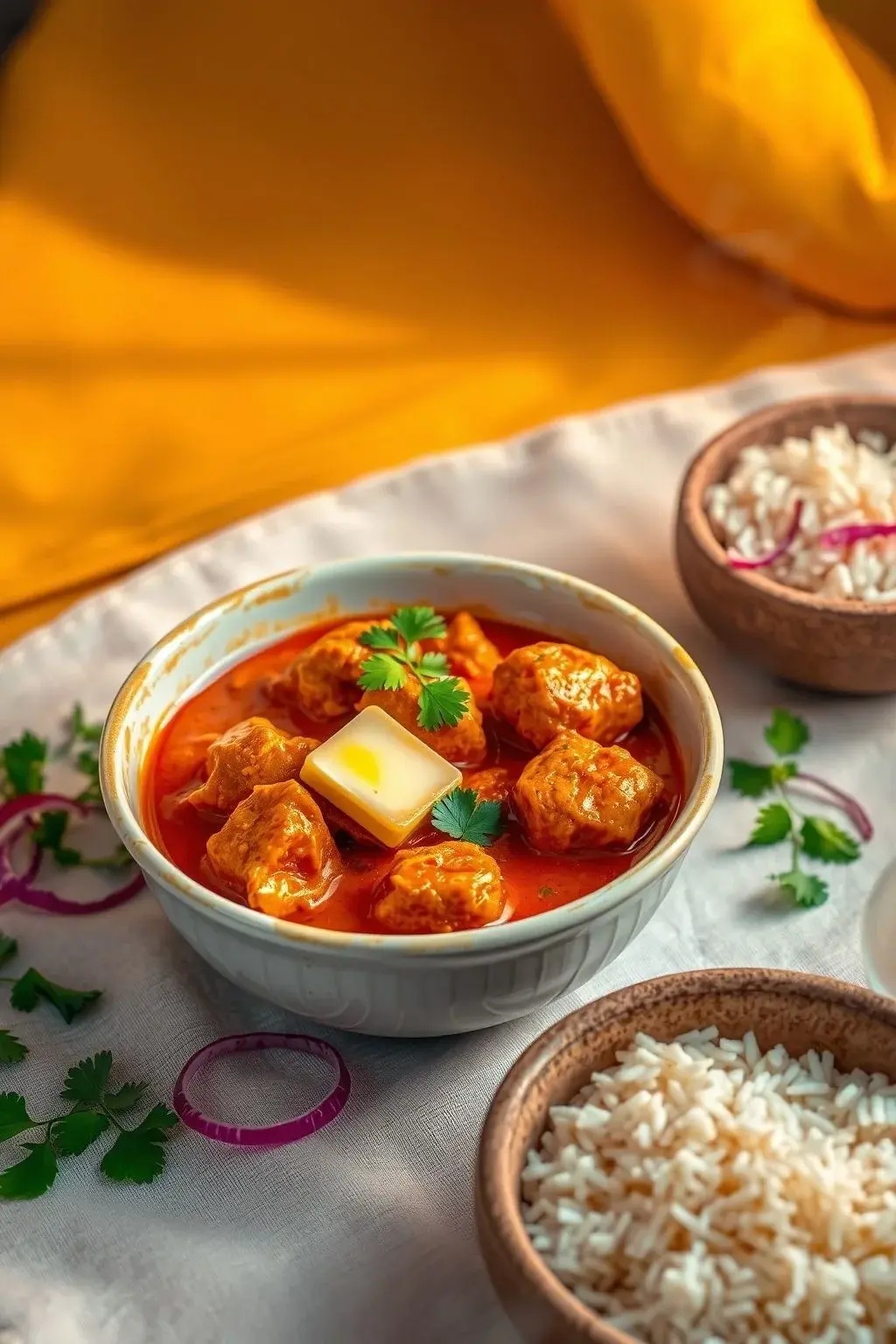 Sundown Simmered Splendor - This inviting recipe blends the warmth of butter chicken with a hint of smoky sweetness, perfect for those cozy evenings spent with loved ones. Serve over fragrant jasmine rice and bask in the glow of culinary triumph.
