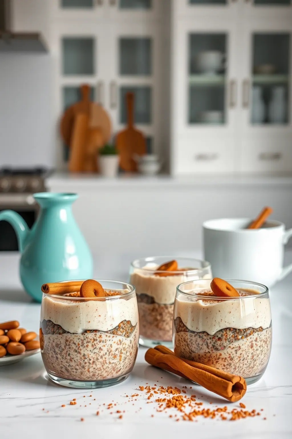 Cinnamon Kissed Chia Pudding - Layers of creamy chia seed pudding infused with a kiss of cinnamon and vanilla, topped with a cascade of fresh berries. A sweet, tender embrace that celebrates the sweetness of life and the joy of sharing.