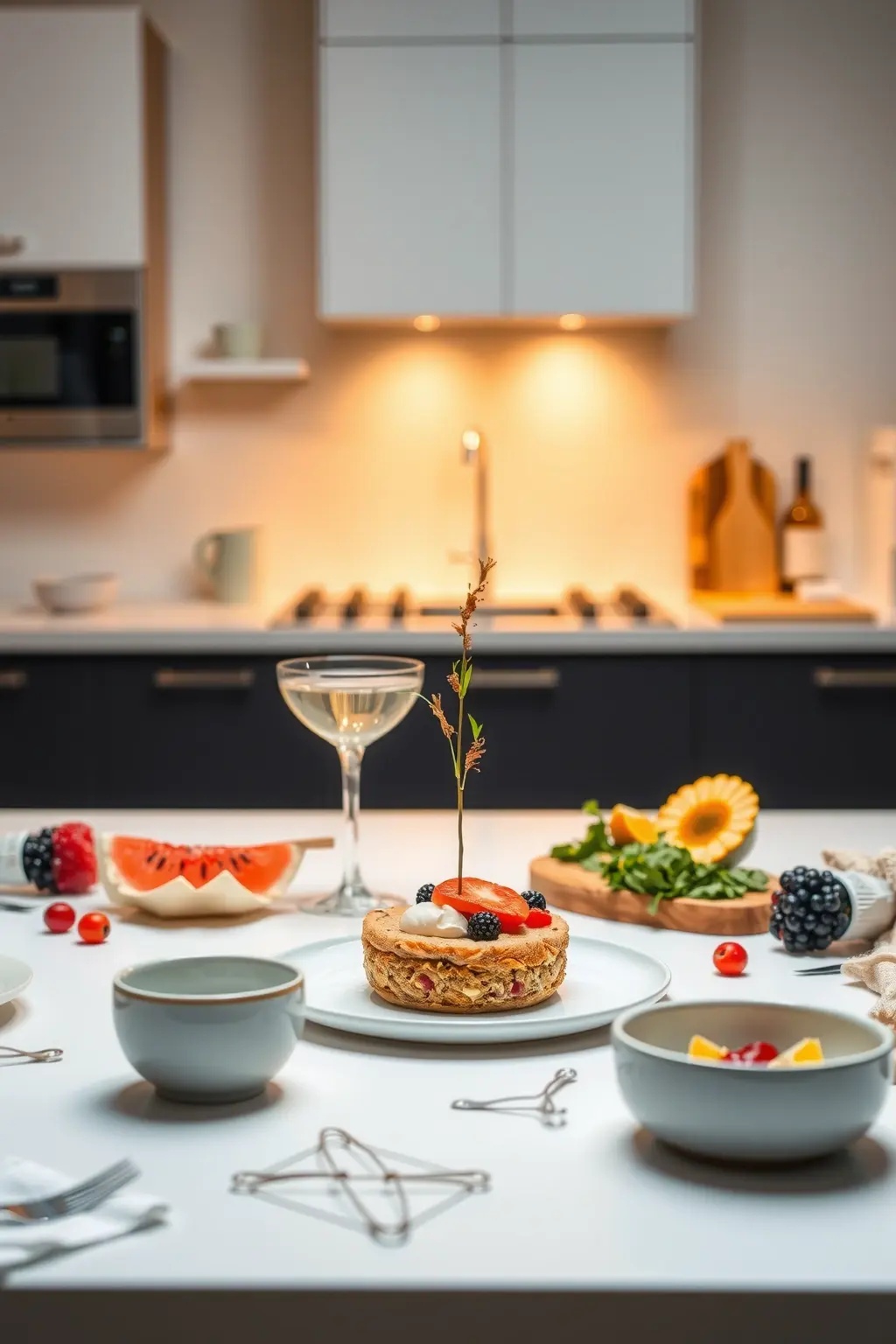 Garden Party Sunrise - An effervescent assembly of vibrant vegetables atop a delicate crust, crowned with a halo of creamy burrata and a drizzle of zesty citrus vinaigrette, transforming breakfast into a festival of flavors.