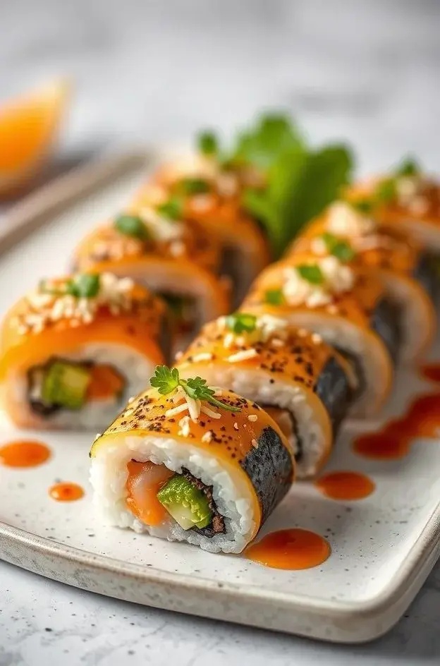 Garden Party Sushi - Unroll a garden of flavors with this sushi-inspired bento! Featuring colorful cucumber, avocado, and a hint of tangy mango, this dish is as fun to make as it is to eat. Say hello to your new favorite lunch!