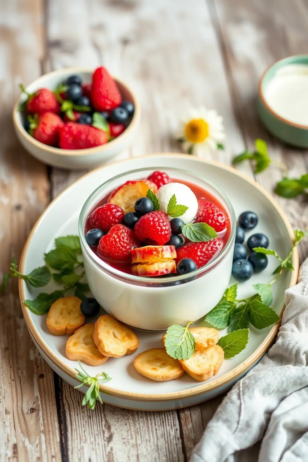 Meadow Berry Bliss - A vibrant medley of fresh berries and a drizzle of golden honey make these pancakes a sweet symphony of flavors. Each bite bursts with the freshness of summer, inviting you to dance with delight!