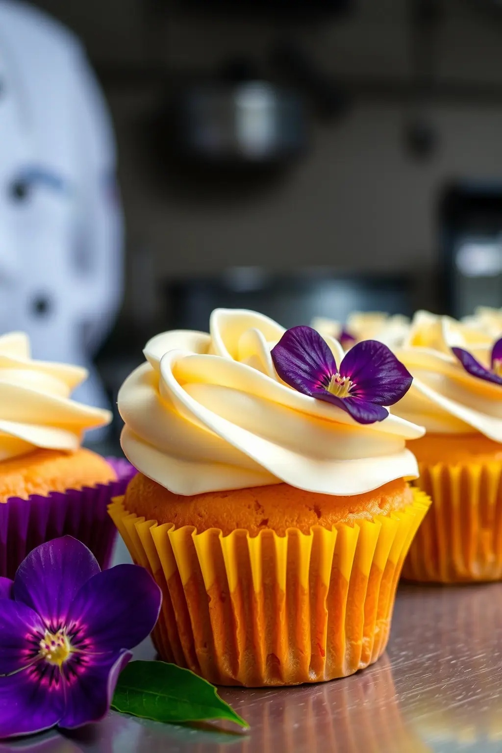 Petal-Perfect Vanilla Cupcakes - Delicate vanilla cupcakes frosted with a subtly sweet rose-infused cream and topped with edible flowers. A treat that&rsquo;s as visually stunning as it is delicious.