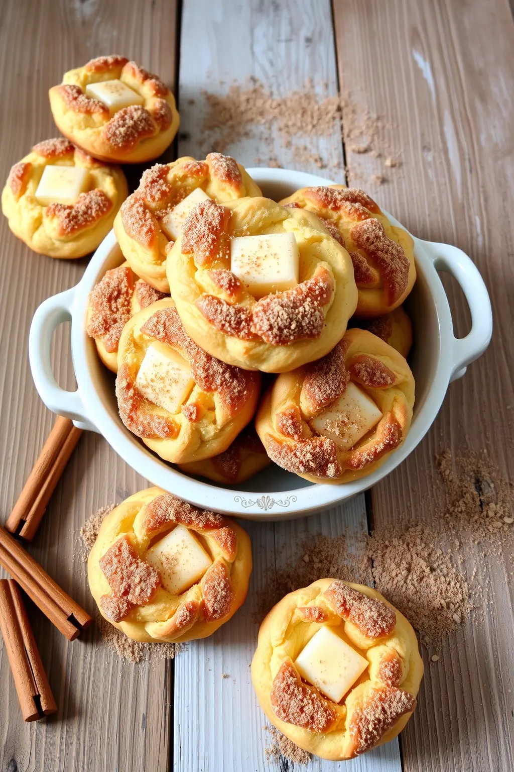 Crispy Cinnamon Sugar Cruffin Delight - A crunchy, sugar-dusted exterior gives way to a soft, peachy interior, making every cruffin a delightful surprise that dances on your palate.