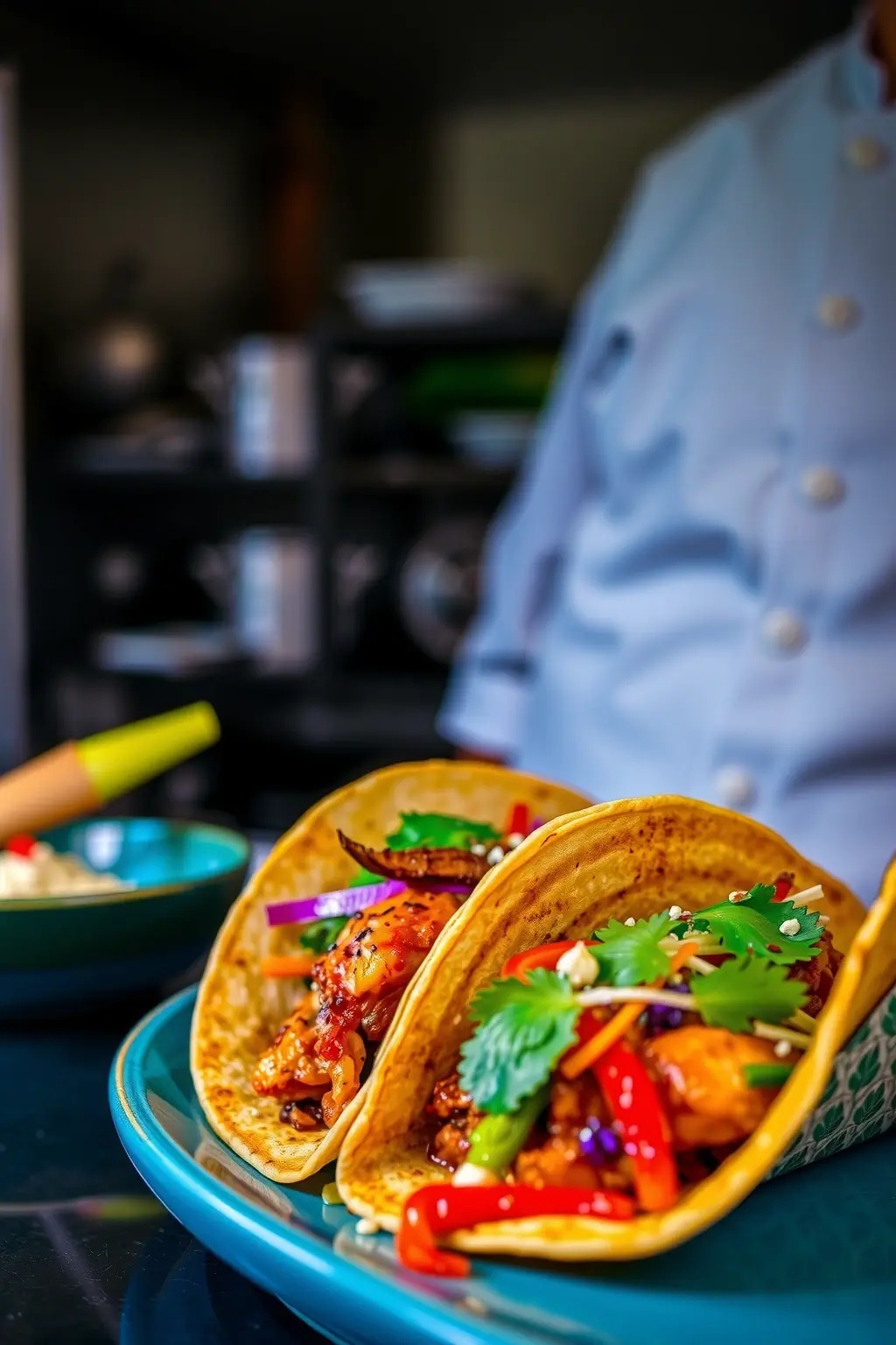 Spicy Chipotle Chicken Joyride Tacos - Hop on the flavor fast lane with these zesty tacos, filled with marinated chipotle chicken that packs a punch. The creamy avocado crema adds a luxurious touch, making every bite an exhilarating ride you won&rsquo;t want to end.