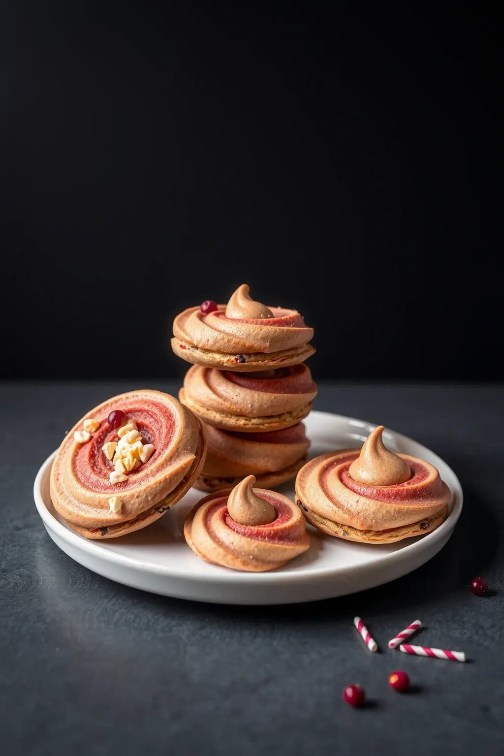 Whimsical Whirlwind Cookies - Forget about those boring old chocolate chip cookies! These whimsical wonders will twirl into your heart with their colorful explosion and chewy center. Warning: may induce uncontrollable giggles.