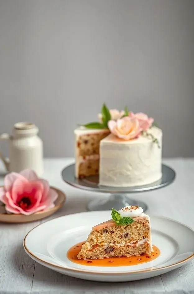 Whimsy in Bloom Cake - A delicate vanilla cake infused with hints of lavender and adorned with a crown of pressed pansies, this cake invites joy to every gathering and evokes the memory of sun-drenched afternoons.