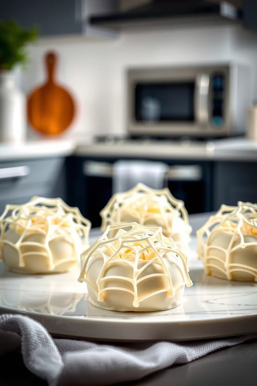 Wicked White Chocolate Webs - These brownies are a creamy dream come true! Infused with rich white chocolate and decorated with a sinister spiderweb of dark chocolate, each bite is a blend of mystique and sweetness that's perfect for those who dare to indulge.