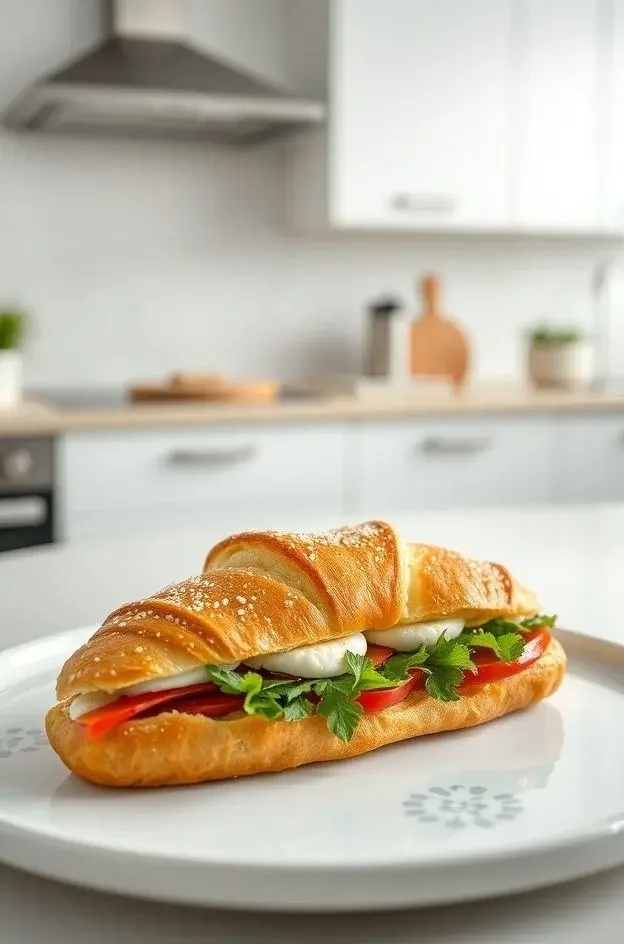 Crunchy Bliss Baguette - A satisfying crunch from thinly sliced cucumbers, radishes, and a smear of tangy cream cheese, all cradled in a fresh baguette. Perfect for a midday pick-me-up.