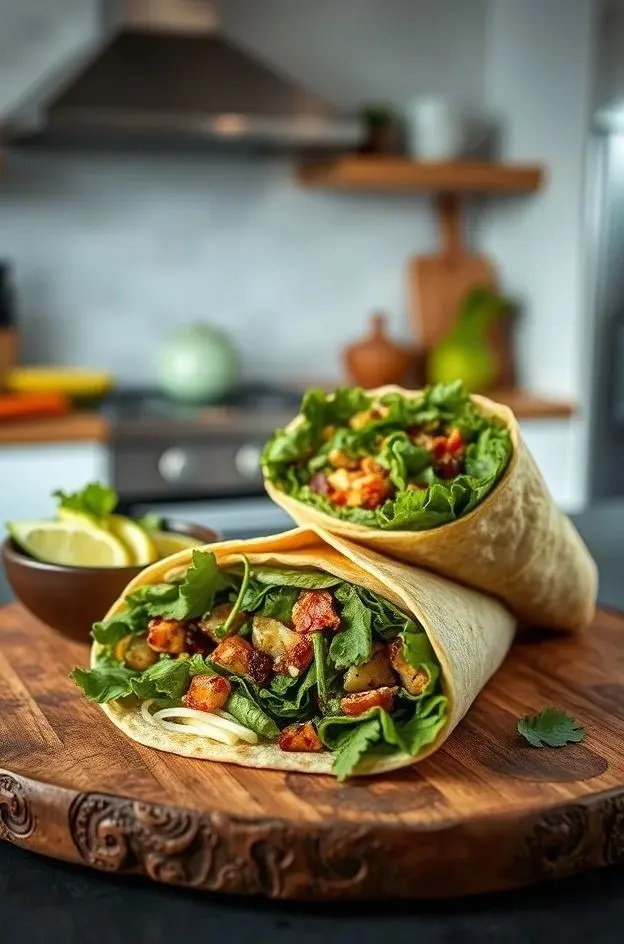 Green Goddess Wrap - A vibrant wrap filled with creamy avocado, fresh herbs, and crunchy radishes, enveloped in a spinach tortilla for a burst of color and flavor.
