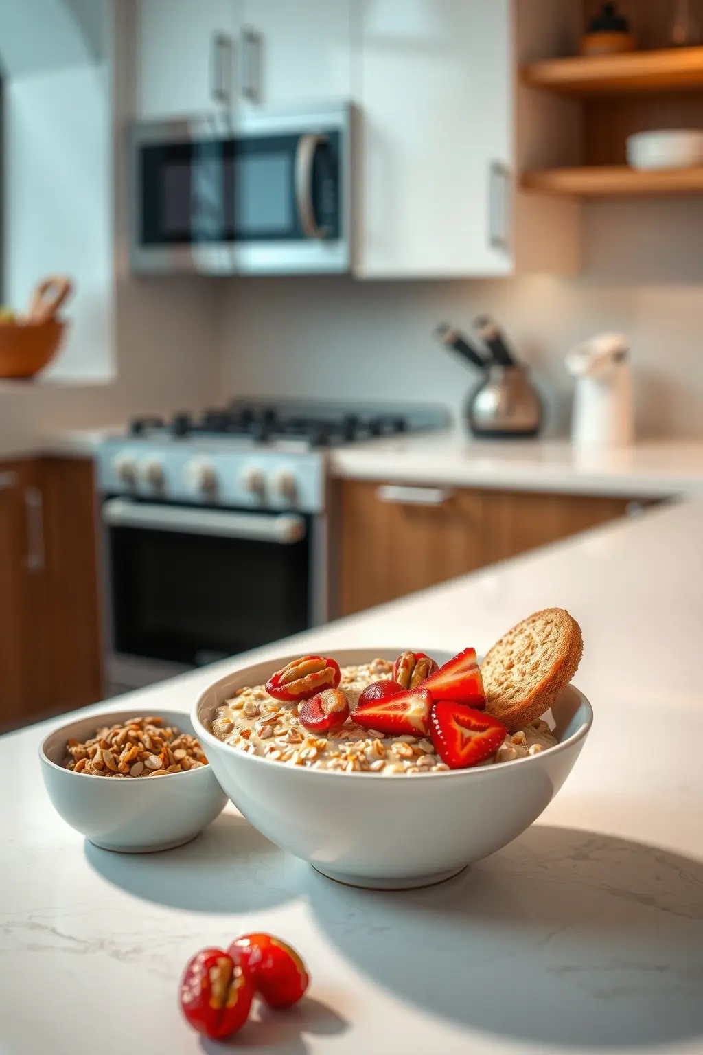 Savory Oatmeal Bowl of Extravagance - Because why should only brunch be bougie? This oatmeal bowl features saut&eacute;ed veggies, a perfectly fried egg, and a drizzle of sriracha to kick it up a notch. You&rsquo;ll never look at breakfast the same way again.