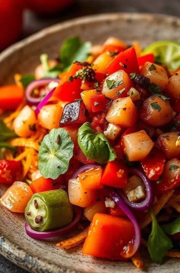 Spicy Tango Salad - Zingy and daring, this version adds a kick of chili and lime to the classic peanut sauce, resulting in a salad that doesn&rsquo;t just ask for your attention&mdash;it demands it.